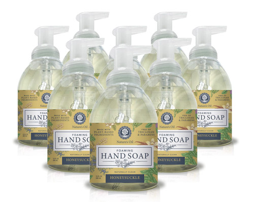 Nature's Oil Foaming Hand Soap, Honeysuckle, 10 Fluid Ounces (Case of 8)