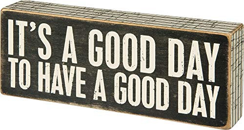 Primitives by Kathy 31127 Pinstriped Trimmed Box Sign, 8" x 3", A Good Day Primitives by Kathy 31127 Pinstriped Trimmed Box Sign, 8" x 3", A Good Day