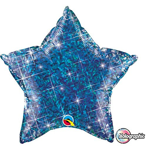 Qualatex Foil Balloon 041282 Star Holographic - Jewel Blue, 20",