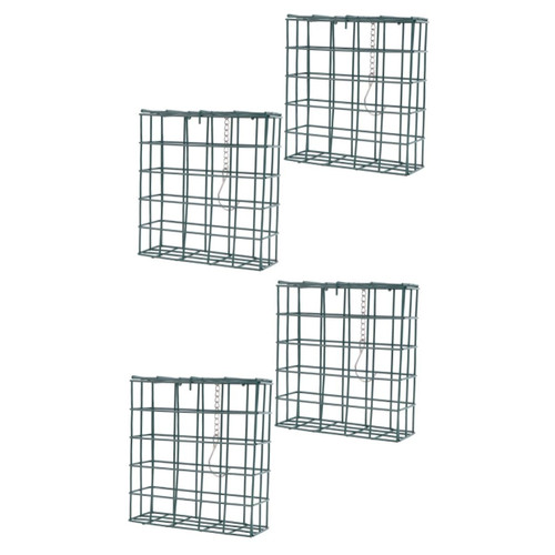 Happyyami 4 Pcs Suet Cake Feeder Bird Feeders Suet Block Feeder Caged Tube Feeder Suet Cake Bird Feeder Suet