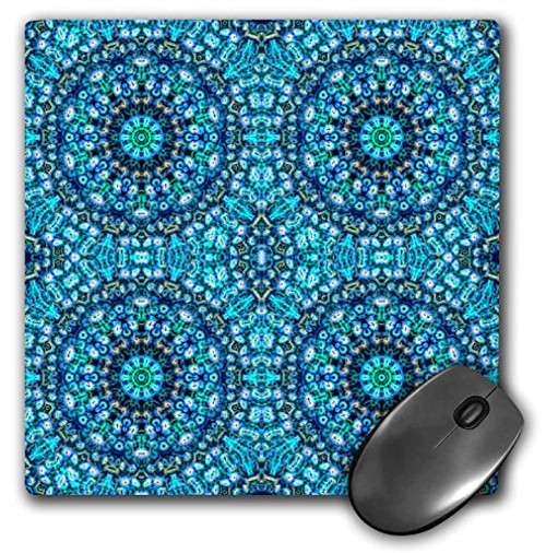 3dRose LLC 8 x 8 x 0.25 Inches Mouse Pad, Blue Abstract Digital Art (mp_11608_1)