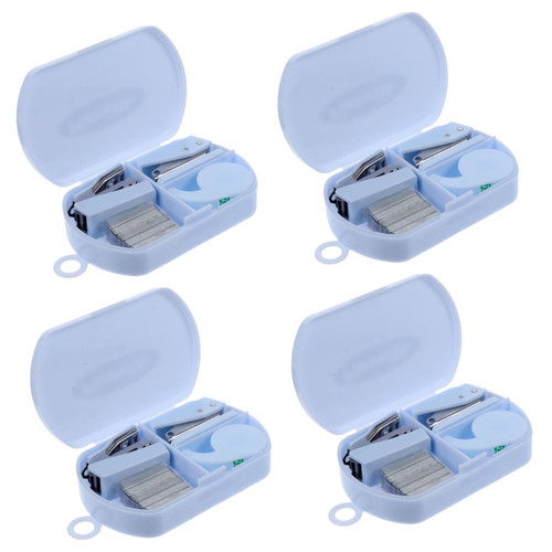 Tofficu 4 Sets Hand Tool Box Compact Stapler Document Stapler Manual Stapler Heavy-Duty Staplers Stapler and Tape Dispenser Mini Tape Dispenser Kids Suit Abs Travel Size Office Single Hole