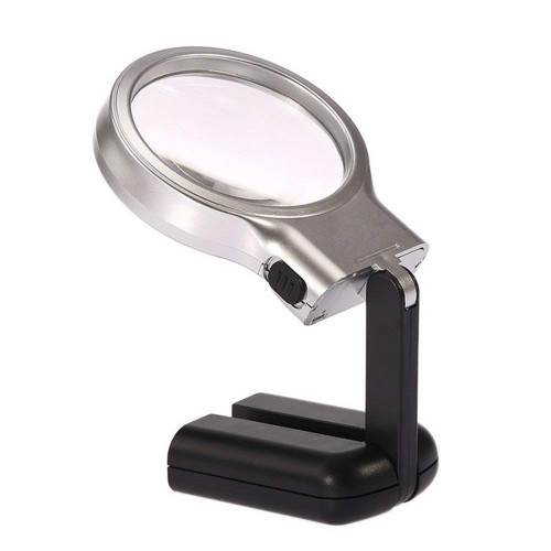 FairUo Magnifying Glasses,3X Hands Free Foldable Magnifying Glass with Led Lamp Handheld Desktop Magnifier for Books Newspapers Maps Coins Jewellery Hobbies Crafts