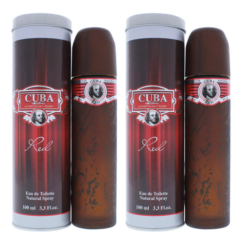 Cuba Red 3.3. fl. oz. Eau De Toilette Spray | Fragrance for Men (Pack of 2)