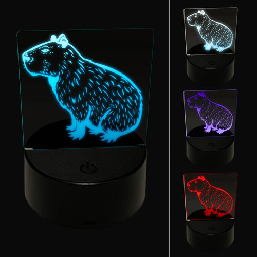 Sniggle Sloth Capybara The Giant Friendly Rodent 3D Illusion LED Night Light Sign Nightstand Desk Lamp