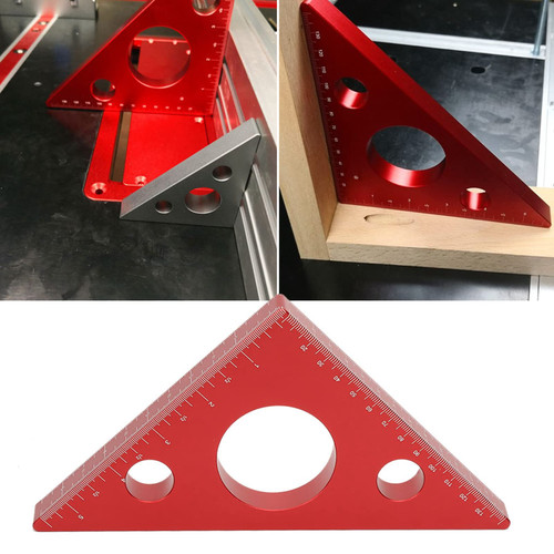 BstXqty Aluminum Alloy Right Angle Ruler, 45/90 Degree Triangle Ruler, DIY Woodworking Triangle Ruler Measuring Gauging Tool for Crafts Carpentry