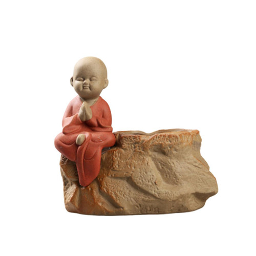 ARTIBETTER 1pc Zen Garden Planters Planter Urn Vase Planter Pots for Indoor Plants Ceramic Flower Pot Buddha Planter Monk Flower Pot Goblincore Room Decor Flowerpot Ceramic Ceramics Sculpture