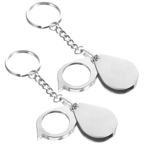 Alasum 6 pcs Folding 10X Magnifier Foldable magnifying glass keyring magnifying glass Magnifying Eye Glass Lens Magnifier Keychain loupe hanging key chain child small