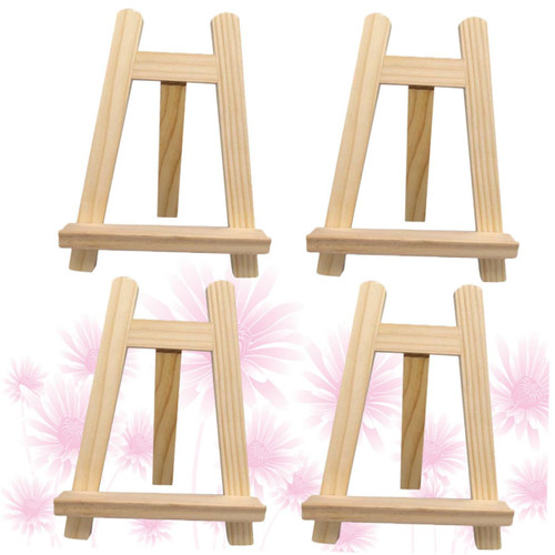 PRETYZOOM 4pcs Mini Wooden Tabletop Display Easels Mini Wooden Stand Wood Artist Frame Easel Drawing Stand for Kids Wooden A-frame Easel Mini Easel Stand Bamboo Child Photo Frame Cell Phone