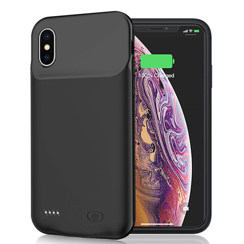 Battery Case for iPhone Xs Max, 10000mAh Portable Rechargeable Battery Pack Charging Case for Apple iPhone Xs Max (6.5 inch) Extended Battery Charger Case Protective Power Bank Backup Cover (Black)