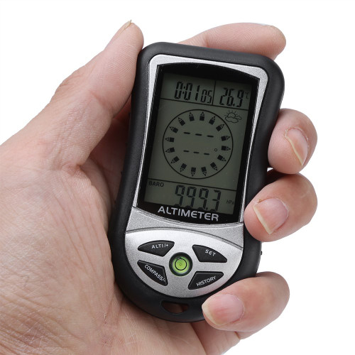 Multi-Function Digital Altimeter, Black Barometer Compass Weather Forecast for Outdoor Hiking
