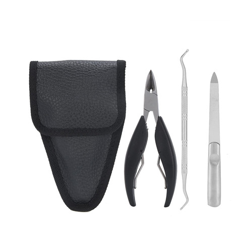 nail clipper set Black Personal Care Pedicure Set Portable Nail Clippers Thick Nails Home Use 3 Pieces for Men Seniors Foot, Hand & Nail Care (Size : A)