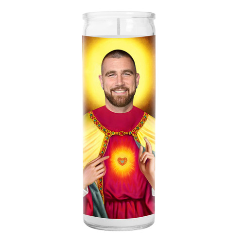 Travis Celebrity Prayer Candle - Saint Candles - Kansas City Votive Candle - Handmade in USA - Celeb Novelty Football Gift Travis Celebrity Prayer Candle - Saint Candles - Kansas City Votive Candle - Handmade in USA - Celeb Novelty Football Gift