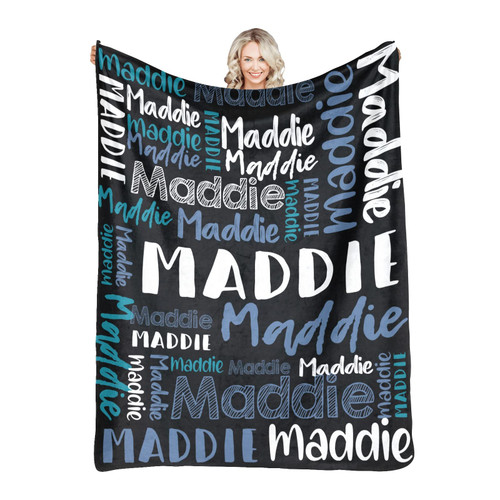 AWSWDS Personalized Name Blanket for Adult Kids Name Blanket for Family and Friend Custom Name Blanket 3 Sizes Mothers Fathers Valentines Day Gift