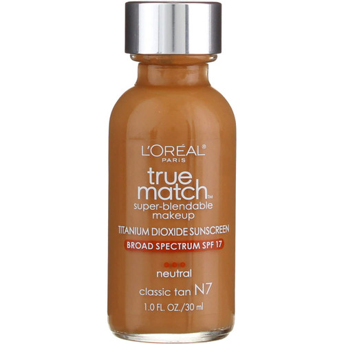 L'Oreal True Match Super Blendable Makeup, Classic Tan [N7], 1 oz (Pack of 3)