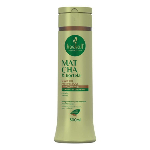 Haskell - Linha Matcha - Shampoo Antirresiduos Hortela 300 Ml - (Matcha Collection - Antiresidue Mint Shampoo 10.14 Fl Oz)