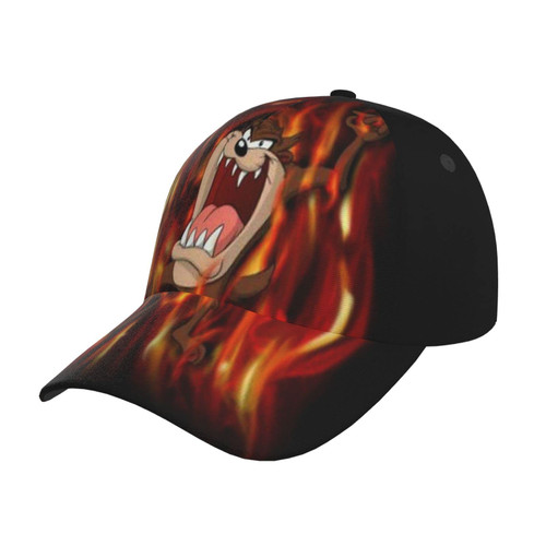 KOVOS Tasmanian Cartoon Devil Taz Anime Baseball Cap Anime Hats Adjustable Snapback Caps Cool Dad Hat for Men Women Teens Best Gift Black