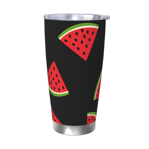 20 oz Tumbler Stainless Steel Insulated Tumbler with Lid Swig Tumbler Cups Reusable Coffee Cup Thermos Water Bottle Insulated Cup Travel Coffee Mug Gifts for Men Women,Black Watermelon