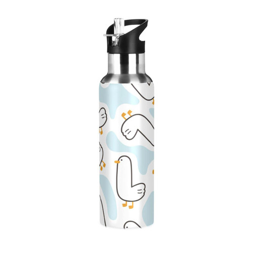 Funny Duck River on Sports Water Bottle Insulated Water Bottle Motivational Water Bottle with Straw Bpa Free Stainless Steel Water Bottles Bottle Sports 22 Oz
