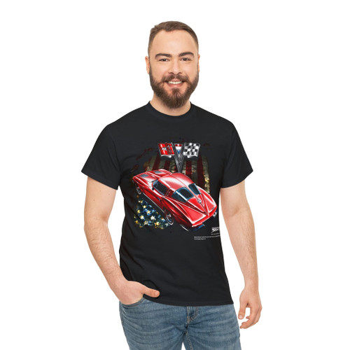 Wicked Metal 63 Corvette Split Window Front Print, Corvette Shirt, Muscle Car Shirt, Corvette Shirt Black
