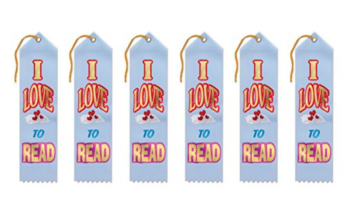 Beistle AR021 I Love to Read Award Ribbons, 2 by 8-Inch, 6-Pack