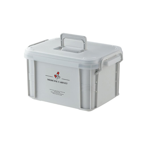 Storage Organizer - Medicine Box Plastic First Aid Box Empty - Family Emergency Kit Medication Organizer with Handle Medicine Cabinet Storage Pill Case Detachable Large Capacity Organizer Box
