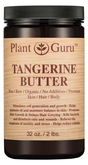 Tangerine Body Butter 32 oz. 100% Pure Raw Fresh Natural Cold Pressed. Skin Body and Hair Moisturizer, DIY Creams, Balms, Lotions, Soaps.