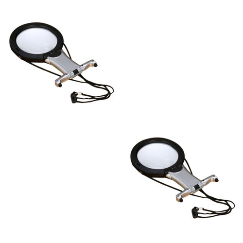 Gatuida 2pcs Magnifier Mirror with Light Led Magnifying Glass Led Magnifier Abs Magnifier Hanging with Lights