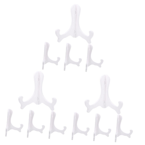 IMIKEYA 12 Pcs Medal Display Stand Plate Stand Easels Display Plate Record Display Stand Plates Photos Holder Plate Display Stand Dish Display Rack Dish Shape Plastic Kitchen Plate White