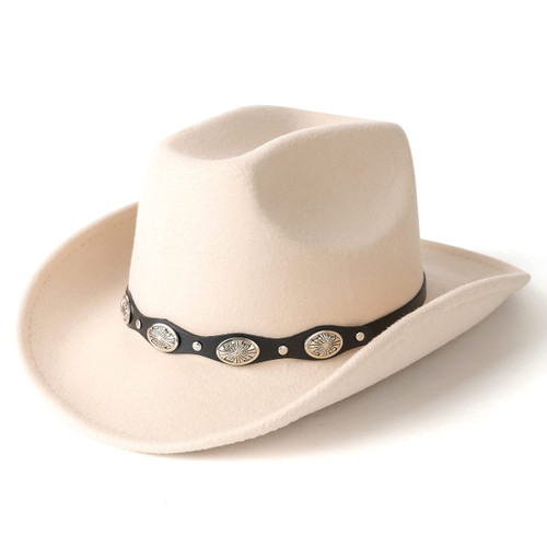 Lisianthus Men & Women's Felt Wide Brim Western Cowboy Outdoor Fedora Hats with Belt Flower-Creamy Lisianthus Men & Women's Felt Wide Brim Western Cowboy Outdoor Fedora Hats with Belt Flower-Creamy