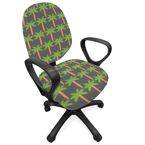 Ambesonne Exotic Office Chair Slipcover, Illustration of Tropical Palm Trees Hawaiian Nature Elements, Protective Stretch Decorative Fabric Cover, Grey Lime Green Ambesonne Exotic Office Chair Slipcover, Illustration of Tropical Palm Trees Hawaiian Nature Elements, Protective Stretch Decorative Fabric Cover, Grey Lime Green