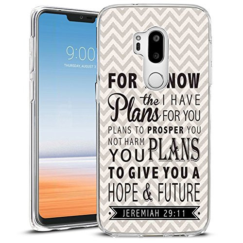 for LG G7 ThinQ Case,LG G7 Case, Cover for LG G7/LG G7 ThinQ 2018 Release TPU Non-Slip High Definition Printing Christian Quotes Jeremiah 29:11
