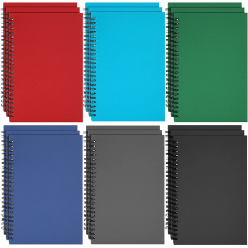 18 Packs A5 Spiral Notebook Students Ruled Spiral Notebooks Hard Cover Spiral Journal College Ruled Notepad Lined Travel Writing Notebooks Office Business Diary Journal, 5.5 x 8.3 Inch, 6 Colors