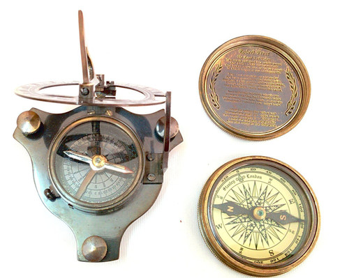Shaheera Nautical Antique look Sundial Compass + 1 Poem Compass.Magnetic Quality brass Compass Maritime A Shaheera Nautical Antique look Sundial Compass + 1 Poem Compass.Magnetic Quality brass Compass Maritime A