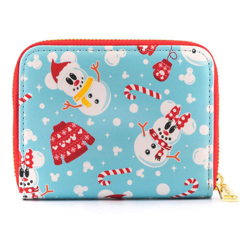 Loungefly Licensed Disney Mickey & Minnie Snowman AOP Zip Around Wallet Loungefly Licensed Disney Mickey & Minnie Snowman AOP Zip Around Wallet