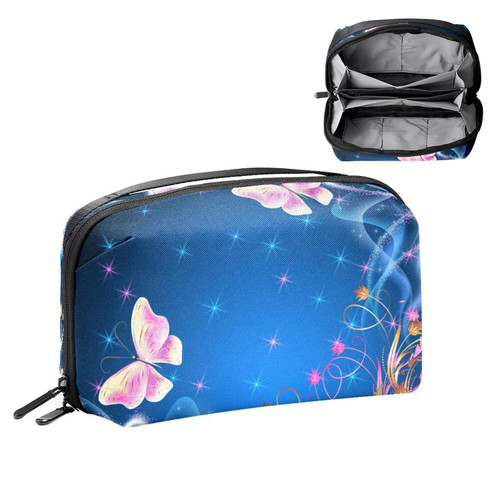 VBFOFBV Large Makeup Bag Zipper Pouch Waterproof Travel Cosmetic Organizer for Women and Girls, Butterfly Pink Rose Flower Art Modern VBFOFBV Large Makeup Bag Zipper Pouch Waterproof Travel Cosmetic Organizer for Women and Girls, Butterfly Pink Rose Flower Art Modern