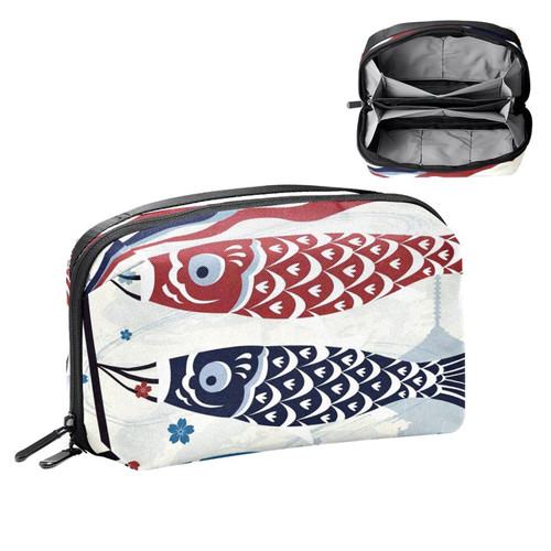 VBFOFBV Large Makeup Bag Zipper Pouch Waterproof Travel Cosmetic Organizer for Women and Girls, Fish Pattern Cartoon Flag Japanese VBFOFBV Large Makeup Bag Zipper Pouch Waterproof Travel Cosmetic Organizer for Women and Girls, Fish Pattern Cartoon Flag Japanese