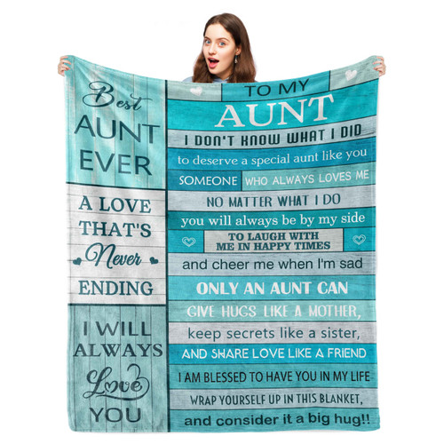 Pezolen Aunt Gifts Blanket 60"x50", Gifts for Aunt, Aunt Gifts from Niece/Nephew, Best Aunt Ever Gifts, Gifts for Aunts from Niece, Aunt Birthday Gift, Christmas Birthday Gifts for Aunt
