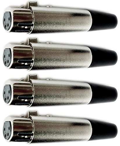 CESS 4-Pin XLR Cable Female Connector Adapter for Mic Microphone - 4 Pin XLR Jack (4 Pack)