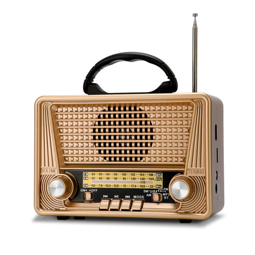 GorGetant Portable Retro Radio with Bluetooth, Small Vintage AM FM Shortwave Radio with Clear Sound, Rechargeable Battery Operated/Transistor Battery Operated Radio, TWS, Support TF Card/USB Playing