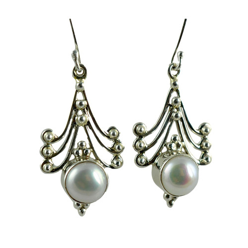 Navya Craft Freshwater Pearl 925 Sterling Silver Handmade Women Earring June birthstone Jewelry Boho Earrings Christmas Anniversary Birthday Valentine day Gift wife her mother sister
