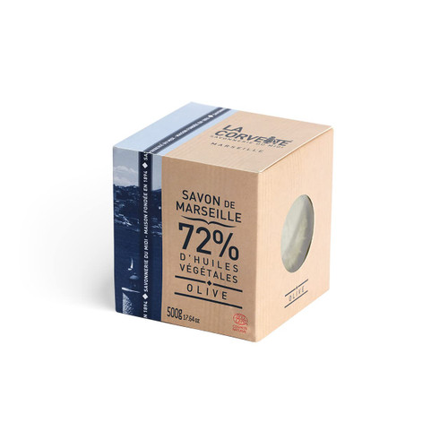 La Corvette Marseille soap cube OLIVE, boxed; ECOCERT 500g La Corvette Marseille soap cube OLIVE, boxed; ECOCERT 500g