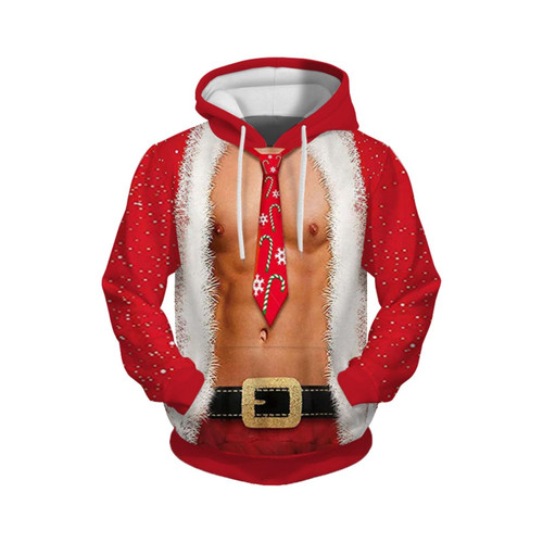 Ugly Christmas Sweaters for Men 2023 Big and Tall Ugly Christmas Sweatshirt Funny Christmas Shirts for Men Unisex Ugly Christmas Hoodies Jacket Santa Claus Novelty 3D Printed Mens Gifts for Christmas