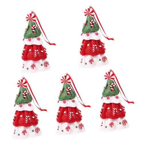 NOLITOY 5pcs Christmas Tree Ornaments Christmas Clay Ornaments Pendants Holiday Ornaments Christmas Keepsake 2022 Christmas Tree Decoration Polymer Clay Doll Souvenir Miniature Soft Clay