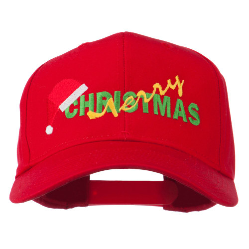e4Hats.com Merry Christmas Santa Hat Embroidered Cap - Red OSFM