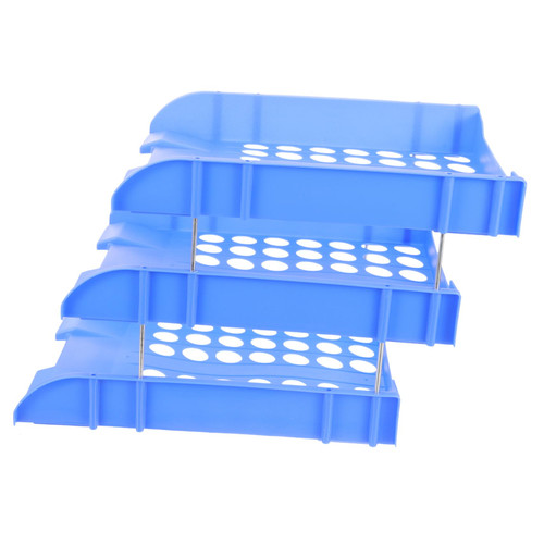 VILLCASE File Rack Holder Stackable Paper Tray Desk File Organizer Printer Paper Holder Documents Desk Organizer Classroom Storage Tray Organizer Plastic Office Storage Rack Desktop