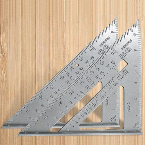 OUSIKA Precision Woodworking Tools Ruler 7inch Triangle Ruler Aluminum Alloy Ruler Square Ruler Woodworking Measurement Tool Carpenter Square Speed Layout Tool Ruler (Color : Protractor)