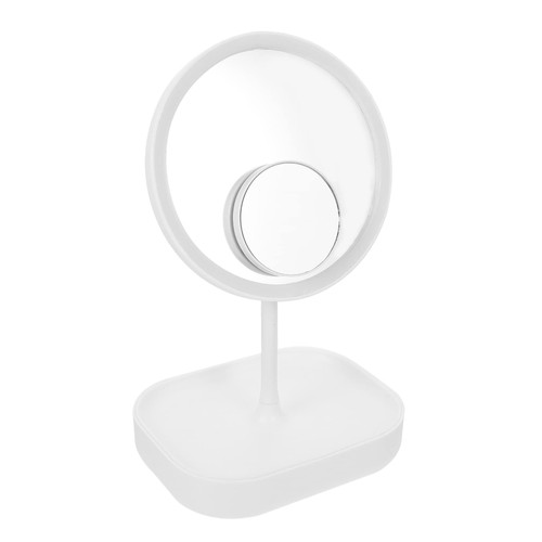 CIMAXIC 1 Set LED Vanity Mirror Vanity Tabletop Makeup Mirror Tabletop Makeup Mirror Makeup Case USB Dresser Mirror Travel Accessory White Girl Folding Mirror Cosmetic Pp Plastic