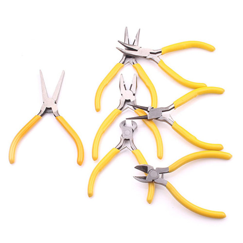 Homoyoyo 8pcs Nylon Jaw Pliers Needle Nose Pliers Bent Nose Cutter Plier Round Needle Plier Mini Jewelry Plier DIY Mini End Cut Plier Jewelry Maintanance Tool Wire Ring Cutting Pliers