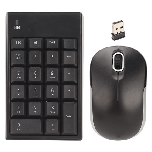 Sanpyl Number Pad Mouse Combo, Portable 2.4G USB Wireless 22 Keys 1200DPI Mouse Numeric Keypad Set, Numeric Keyboard with Mouse for Laptop, Desktop